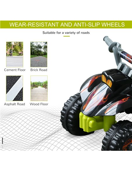 HOMCOM 6V Electric Quad Bike for Kids Ride on Car ATV for 1.5 - 3 Years Black - pic 5222 | FastDaddyshop