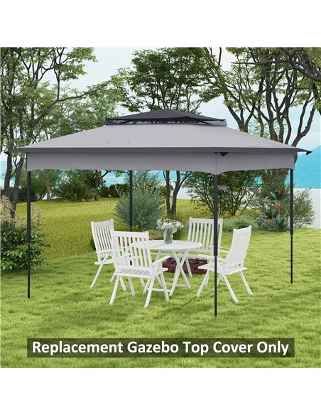 Outsunny Pop Up Gazebo Replacement Canopy, 2-Tier Roof for 3.25m x 3.25m Frame, UV30+ Protection, Grey 84C-465V00LG - pic 52224 | FastDaddyshop