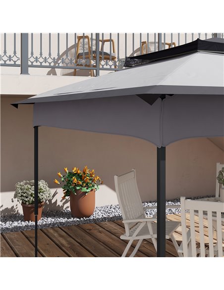 Outsunny Pop Up Gazebo Replacement Canopy, 2-Tier Roof for 3.25m x 3.25m Frame, UV30+ Protection, Grey 84C-465V00LG - pic 52225 | FastDaddyshop
