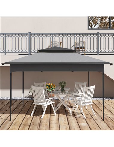 Outsunny Pop Up Gazebo Replacement Canopy, 2-Tier Roof for 3.25m x 3.25m Frame, UV30+ Protection, Grey 84C-465V00LG
