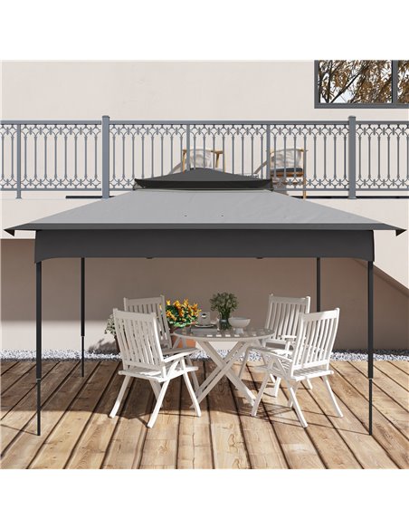 Outsunny Pop Up Gazebo Replacement Canopy, 2-Tier Roof for 3.25m x 3.25m Frame, UV30+ Protection, Grey 84C-465V00LG - pic 52226 | FastDaddyshop