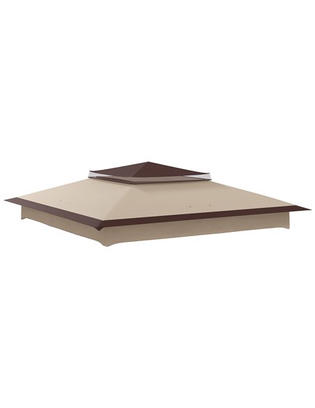Outsunny 3.25m x 3.25m Gazebo Replacement Cover, Beige 84C-465V00BG - pic 52227 | FastDaddyshop