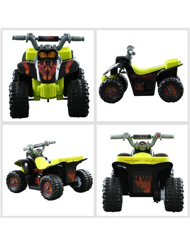 HOMCOM 6V Electric Quad Bike for Kids Ride on Car ATV for 1.5 - 3 Years Black