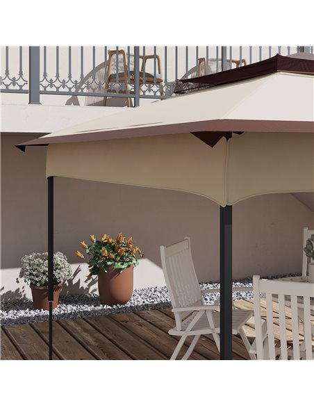 Outsunny Gazebo Replacement Cover, 2-Tier Roof for 3.25m x 3.25m Frame, UV Protection, Beige 84C-465V00BG - pic 52234 | FastDaddyshop