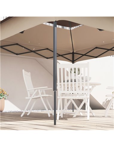 Outsunny Gazebo Replacement Cover, 2-Tier Roof for 3.25m x 3.25m Frame, UV Protection, Beige 84C-465V00BG