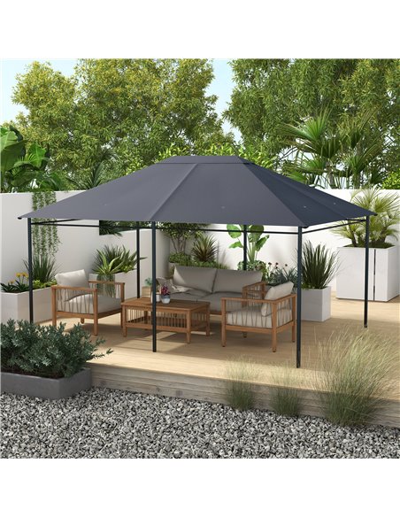 Outsunny Gazebo Canopy Replacement Cover 3 x 4m, Top Cover Only, Water-Resistant, Dark Grey 84C-487V00CG - pic 52237 | FastDaddyshop