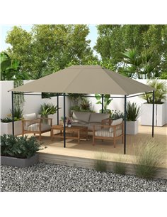 Outsunny 3 x 4m Gazebo Canopy Replacement Cover, Khaki 84C-487V00KK 2