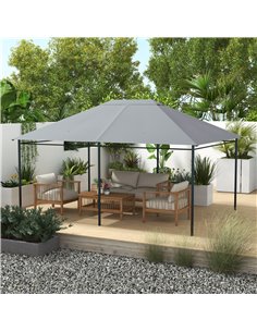 Outsunny 3 x 4m Gazebo Canopy Replacement Cover, Light Grey 84C-487V00LG 2