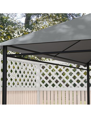 Outsunny 3 x 4m Gazebo Canopy Replacement Cover, Gazebo Roof Replacement (TOP COVER ONLY), Light Grey 84C-487V00LG