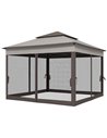 Outsunny 3 x 3(m) Pop Up Gazebo, Double-roof Garden Tent, Light Grey 84C-166V01LG