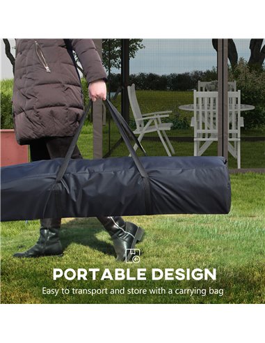 Outsunny 3 x 3(m) Pop Up Gazebo, Double-roof Garden Tent with Netting and Carry Bag, Party Event Shelter for Outdoor Patio, Ligh