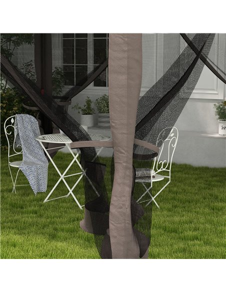 Outsunny 3 x 3(m) Pop Up Gazebo, Double-roof Garden Tent with Netting and Carry Bag, Party Event Shelter for Outdoor Patio, Ligh - pic 52279 | FastDaddyshop
