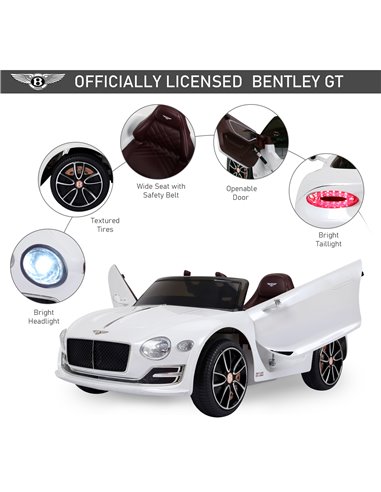 HOMCOM Kids Electric Ride-on Car W/ LED Lights-White 
