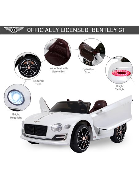 HOMCOM Kids Electric Ride-on Car W/ LED Lights-White  - pic 5228 | FastDaddyshop