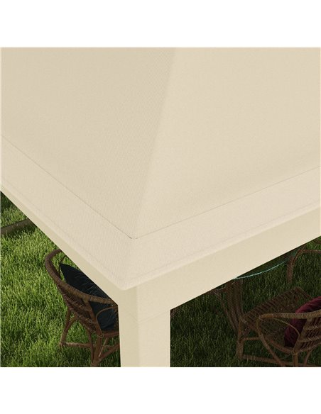 Outsunny 3 x 3(m) Pop Up Gazebo, Double-roof Garden Tent with Netting and Carry Bag, Party Event Shelter for Outdoor Patio, Crea - pic 52288 | FastDaddyshop