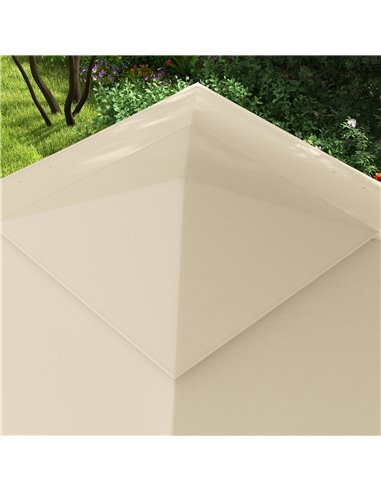 Outsunny 3 x 3(m) Pop Up Gazebo, Double-roof Garden Tent with Netting and Carry Bag, Party Event Shelter for Outdoor Patio, Crea