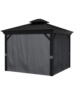 Outsunny 3 x 3.7m Outdoor Hardtop Gazebo Canopy, Dark Grey 84C-204V04CG