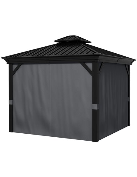 Outsunny 3 x 3.7m Outdoor Hardtop Gazebo Canopy, Dark Grey 84C-204V04CG - pic 52299 | FastDaddyshop