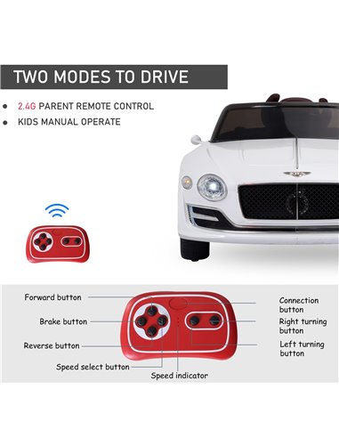 HOMCOM Kids Electric Ride-on Car W/ LED Lights-White 