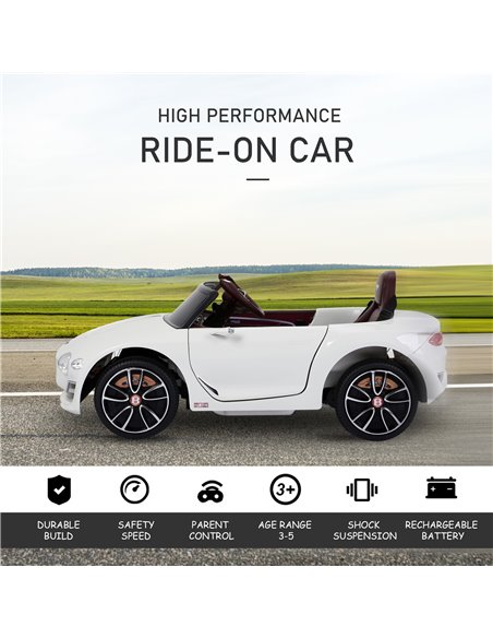 HOMCOM Kids Electric Ride-on Car W/ LED Lights-White  - pic 5231 | FastDaddyshop