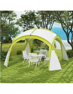 Outsunny Large Camping Gazebo 3.5x3.5M, Patio Arc Pavilion, Green 84C-110V00GN 2
