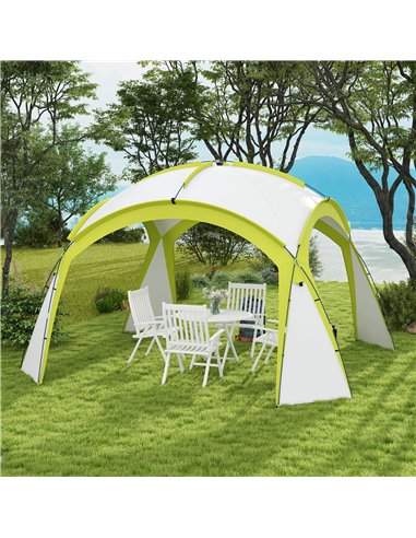 Outsunny Large Camping Gazebo 3.5x3.5M, Outdoor Dome Event Shelter, Garden Sun Shade, Patio Arc Pavilion, Green 84C-110V00GN