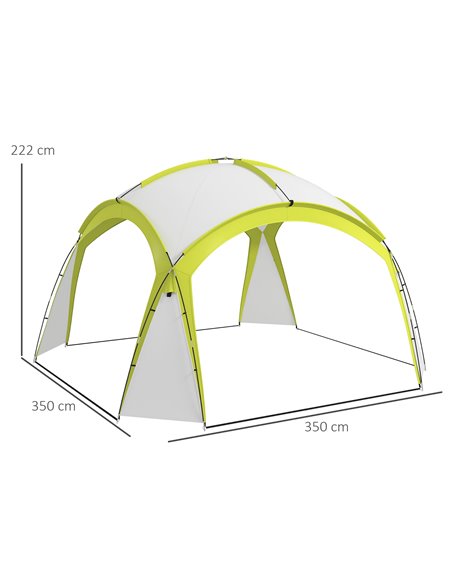 Outsunny Large Camping Gazebo 3.5x3.5M, Outdoor Dome Event Shelter, Garden Sun Shade, Patio Arc Pavilion, Green 84C-110V00GN - pic 52337 | FastDaddyshop