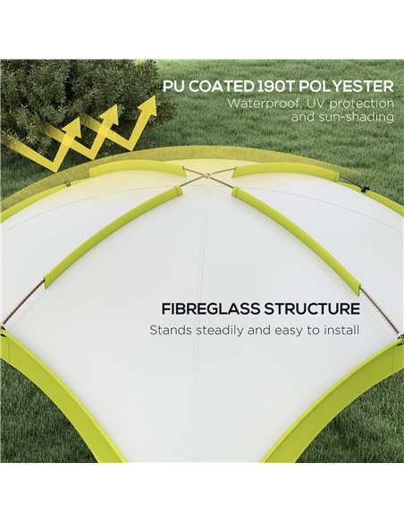 Outsunny Large Camping Gazebo 3.5x3.5M, Outdoor Dome Event Shelter, Garden Sun Shade, Patio Arc Pavilion, Green 84C-110V00GN - pic 52338 | FastDaddyshop