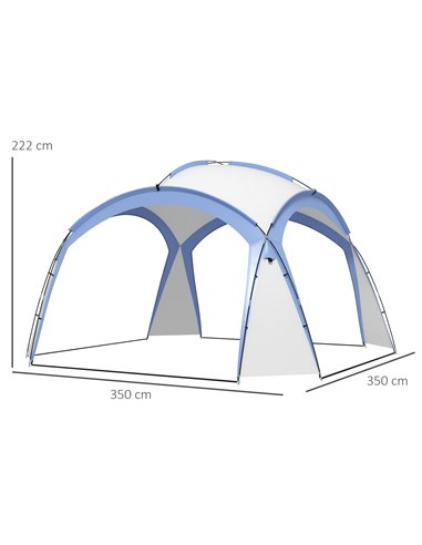 Outsunny 3.5 x 3.5M Camping Gazebo, Outdoor Event Shelter Dome Tent Garden Sun Shelter Patio Spire Arc Pavilion Camp Sun Shade, 