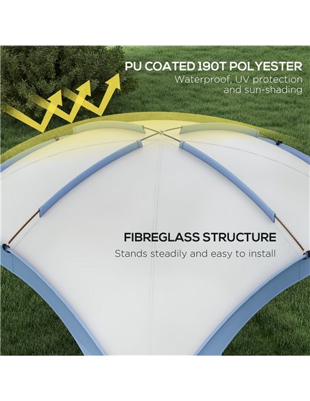 Outsunny 3.5 x 3.5M Camping Gazebo, Outdoor Event Shelter Dome Tent Garden Sun Shelter Patio Spire Arc Pavilion Camp Sun Shade,  - pic 52347 | FastDaddyshop