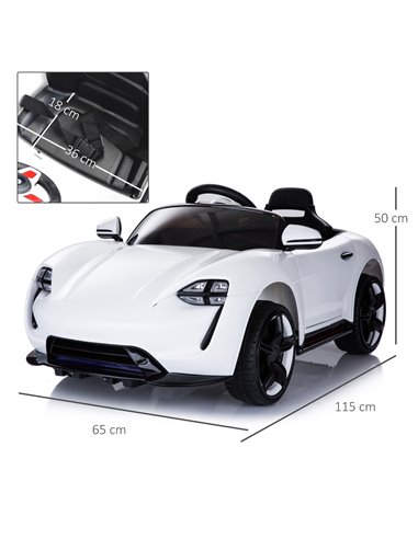HOMCOM 6V Kids Electric Ride On Car-White 