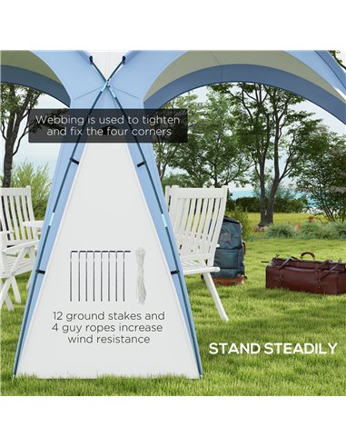 Outsunny 3.5 x 3.5M Camping Gazebo, Outdoor Event Shelter Dome Tent Garden Sun Shelter Patio Spire Arc Pavilion Camp Sun Shade, 