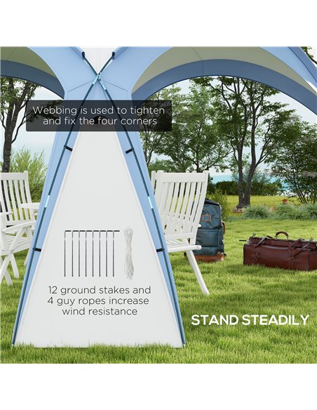 Outsunny 3.5 x 3.5M Camping Gazebo, Outdoor Event Shelter Dome Tent Garden Sun Shelter Patio Spire Arc Pavilion Camp Sun Shade,  - pic 52350 | FastDaddyshop