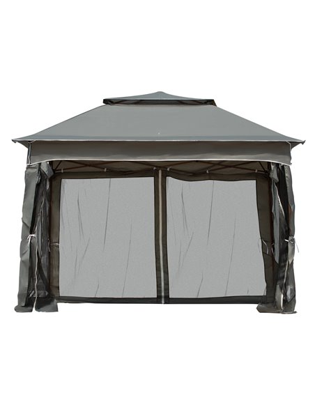 Outsunny 3 x 3(m) Pop Up Gazebo, Double-roof Garden Tent, Dark Grey 84C-166V01CG - pic 52353 | FastDaddyshop