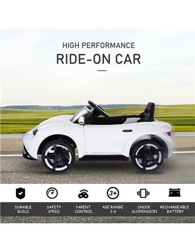 HOMCOM 6V Kids Electric Ride On Car-White 