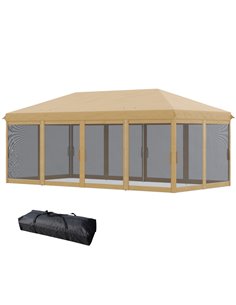 Outsunny 6 x 3(m) Pop Up Gazebo, Outdoor Canopy Shelter, Beige 840-012V03BG