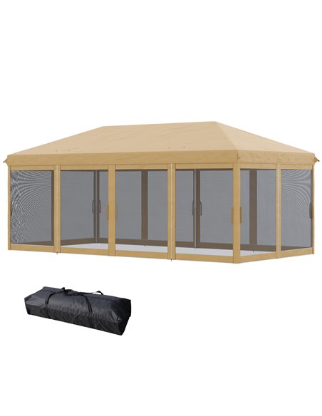 Outsunny 6 x 3(m) Pop Up Gazebo, Outdoor Canopy Shelter, Beige 840-012V03BG - pic 52362 | FastDaddyshop