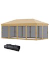 Outsunny 6 x 3(m) Pop Up Gazebo, Outdoor Canopy Shelter, Beige 840-012V03BG