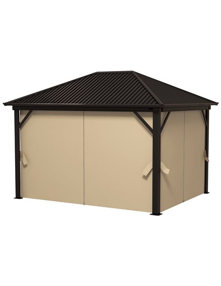 Outsunny 3.6 x 3m Aluminium Frame Hardtop Gazebo, Brown 84C-095V03BN - pic 52371 | FastDaddyshop