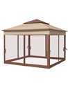 Outsunny 3 x 3(m) Pop Up Gazebo, Double-roof Garden Tent, Khaki 84C-166V01KK