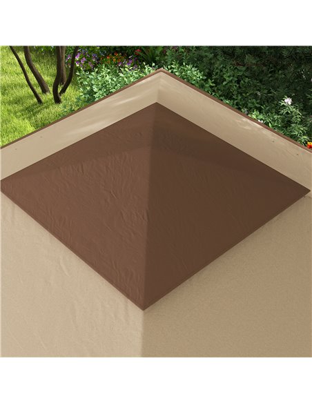 Outsunny 3 x 3(m) Pop Up Gazebo, Double-roof Garden Tent with Netting and Carry Bag, Party Event Shelter for Outdoor Patio, Khak - pic 52388 | FastDaddyshop