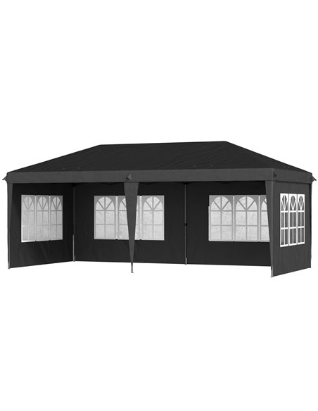 Outsunny 3 x 6m Pop Up Gazebo, Height Adjustable Marquee Party Tent, Black 84C-431V00BK - pic 52389 | FastDaddyshop