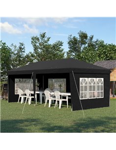 Outsunny 3 x 6m Pop Up Gazebo, Height Adjustable Marquee Party Tent, Black 84C-431V00BK 2