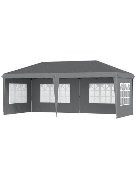 Outsunny 3 x 6m Pop Up Gazebo, Height Adjustable Marquee Party Tent, Grey 84C-431V00GY - pic 52398 | FastDaddyshop