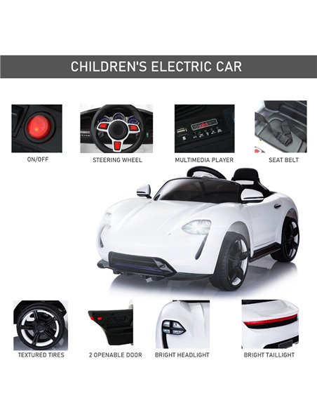 HOMCOM 6V Kids Electric Ride On Car-White  - pic 5240 | FastDaddyshop