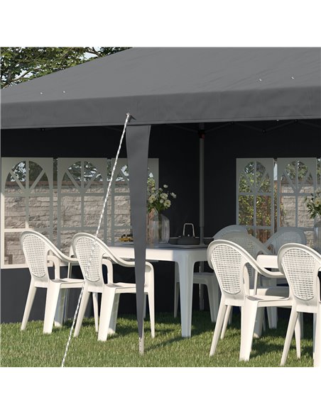 Outsunny 3 x 6m Pop Up Gazebo, Height Adjustable Marquee Party Tent with Sidewalls and Storage Bag, Grey 84C-431V00GY - pic 52405 | FastDaddyshop