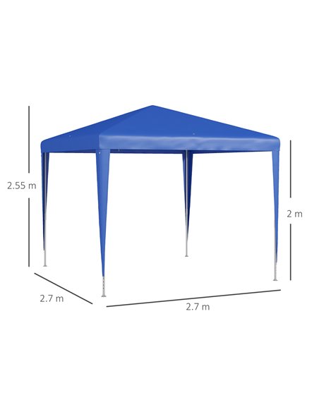 Outsunny 2.7m x 2.7m Garden Gazebo Marquee Party Tent Wedding Canopy Outdoor(Blue) 84C-432V02BU - pic 52409 | FastDaddyshop