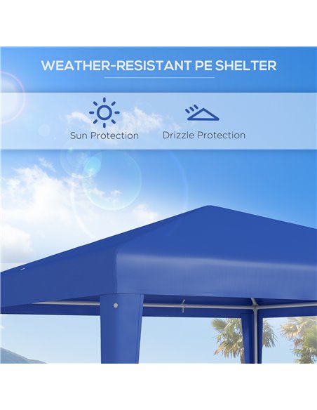 Outsunny 2.7m x 2.7m Garden Gazebo Marquee Party Tent Wedding Canopy Outdoor(Blue) 84C-432V02BU - pic 52410 | FastDaddyshop