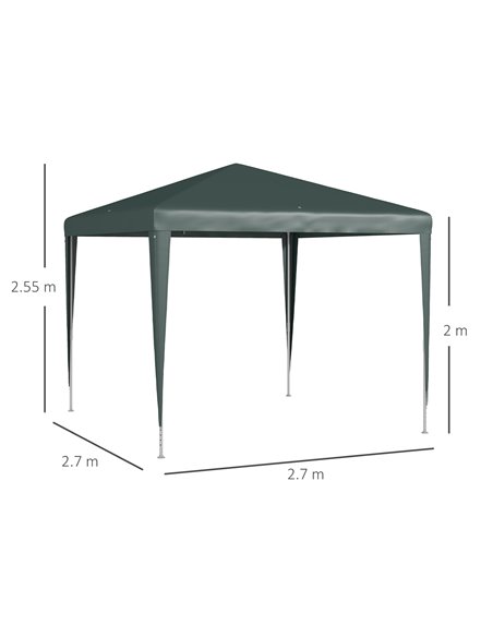 Outsunny 2.7m x 2.7m Garden Gazebo Marquee Party Tent Wedding Canopy Outdoor(Dark Green) 84C-432V02DG - pic 52418 | FastDaddyshop