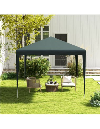 Outsunny 2.7m x 2.7m Garden Gazebo Marquee Party Tent Wedding Canopy Outdoor(Dark Green) 84C-432V02DG